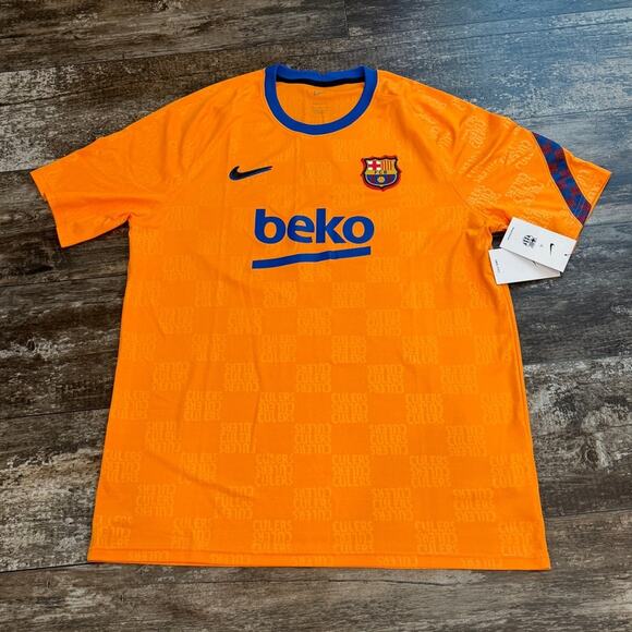 Nike F.C. Barcelona Soccer Jersey Shirt Top Pre Match Mens XL DH7688-837 NEW - Picture 5 of 12